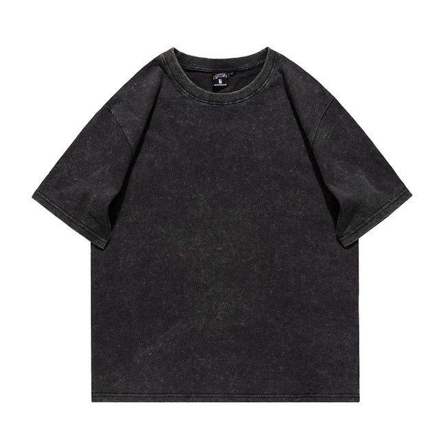 Summer Two-piece Men's Loose Pure Cotton Washable Old Shorts Straight Black Shorts Short-sleeved Shorts
