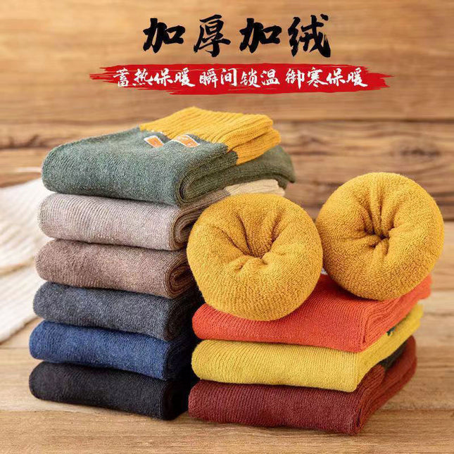 [factory wholesale] winter warm thick socks for men and women couples stockings thickened fleece-lined terry towel socks