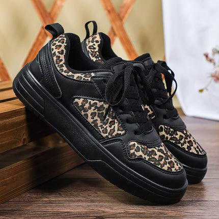 European Women's Shoes 2025 New Thick-Soled Height-Increasing Retro Sneakers Couple Style Color-Blocking Fashion Versatile Outdoor Trendy Shoes