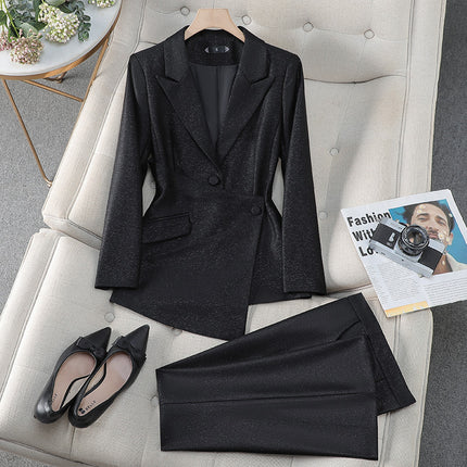 Formal Women's Suit Pants Set Autumn Winter New Fashion Apricot