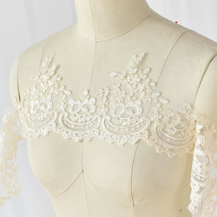 White lace accessories bridal handmade diy material wedding headwear decorative flower width 15.5CM
