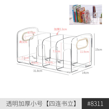 Transparent Desktop File Storage Rack Bookshelf Book Stand Table Rack Office Acrylic A4 Paper Finishing Box