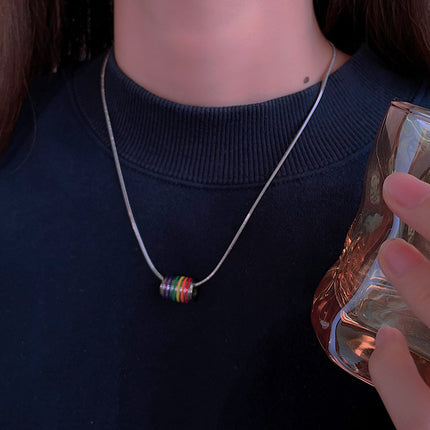 Personalized titanium steel non-fading color small man waist transfer bead necklace jewelry men's hip hop gay small man waist sweater chain