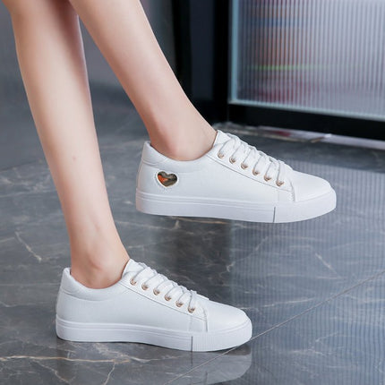 25 years spring new cross-border trade casual white shoes fashion trend board shoes women's low lace-up women's shoes wholesale