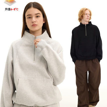 Non-Scub* 25 Autumn/Winter New Cleanfit Line-Segmented Stand Collar Half-Zip Fleece Sweatshirt Casual Sportswear