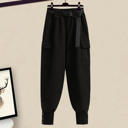 plus size women's autumn and winter suit women's 2024 new style cotton vest top women's slim work pants three-piece set