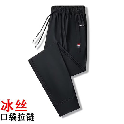 Construction Site Work Ice Silk Pants Men's plus size Breathable Straight Leg Leg Casual Summer Thin Quick-drying Sports Pants