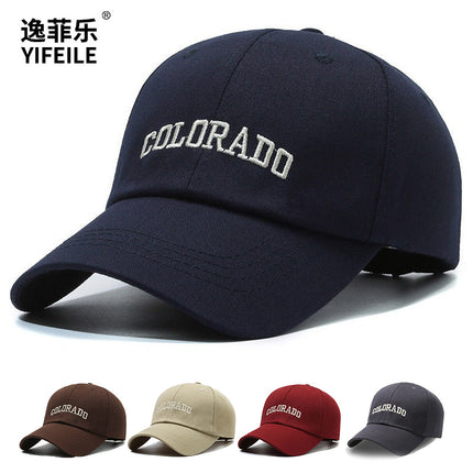 Four-Season Sunshade Baseball Cap Unisex Fashion Versatile Wide-Brim Face-Slimming Duckbill Cap Trendy Letter Deep Crown Hat