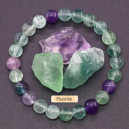 SHINE/TEMU Cross-border Natural Stone Agate Crystal Beaded Bracelet Apatite Lapis Lapis Bracelet for Men and Women