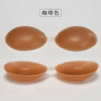 Thin double silicone bra [coffee color] / A
