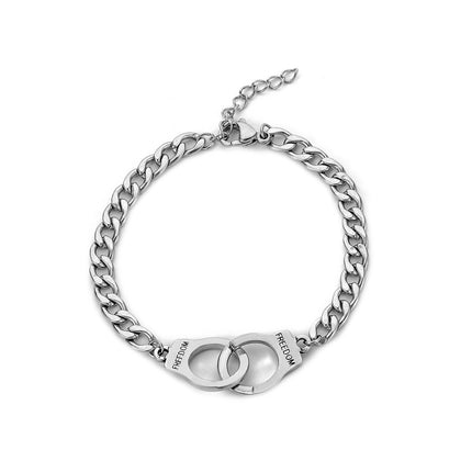 Cross-border for cold wind men's and women's bracelets European and American creative personality freedoom alloy handcuffs bracelet wholesale