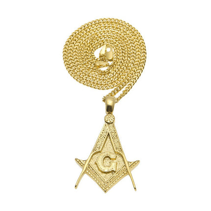 European and American Hip-Hop Stainless Steel Pendant Necklace Punk Rock Style Real Gold Electroplating Simple Versatile Pendant Necklace Wholesale