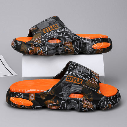 Coconut Slippers for Men's Summer Outer Wear for Teenagers, Thick-Soled Casual Sports Seaside Beach Sandals