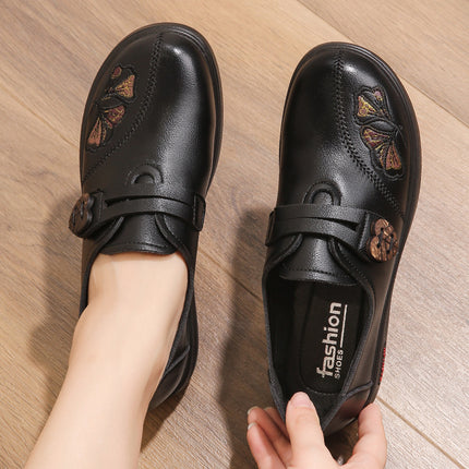 Mom's Shoes Are Comfortable and Non-Tiring, Suitable for Middle-Aged and Elderly Women, with Soft Soles, Non-Slip, Lightweight, Breathable Leather Shoes for Summer, Women's Sandals
