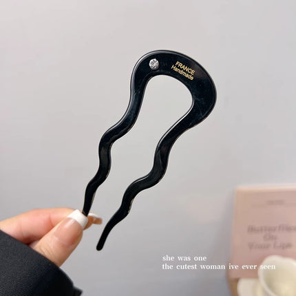 Cross-border Explosions 12.5cm High-grade Acetic Acid U-shaped Hairpin Female Hair Hairpin Back Head Ball Head Disc Hair Headwear Hairpin