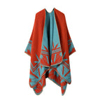 Border Leaves-Orange Blue / 160-135cm