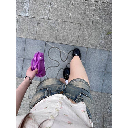 American Retro High Street Petite Shorts Hot Girl Washed Slimming Summer Denim High-Waisted Versatile New Hot Pants