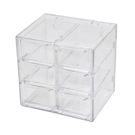Transparent Jiugongge six-grid dustproof drawer storage box stationery jewelry 12-grid cosmetics Desktop Storage