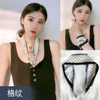 27-diamond black edge (pearl silk scarf)