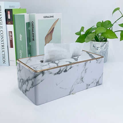 Light Luxury Fashion Paper Box Creative Household High-end Leather Tissue Box Dining Table Coffee Table Paper Box with LOGO
