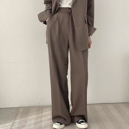 Women's Suit Pants Spring and Autumn 2026 New Korean Style Trendy Design Niche Casual Black Suit Set