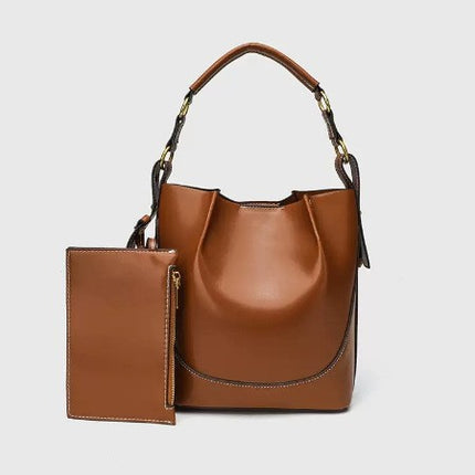 Za Canvas Bucket Bag with Unique Design, Fashionable Women's Bag with Contrasting Colors, Drawstring Closure, Wide Shoulder Strap, Handbag and Shoulder Bag for Export