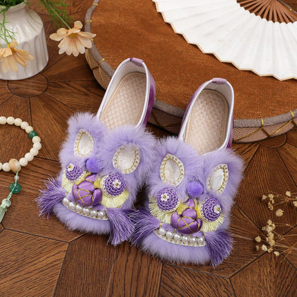 Intangible Heritage Tiger Head Shoes Spring and Summer 2025 New Ethnic Style Tiger Head Shoes Handmade Flat Comfortable New Chinese Embroidered Shoes