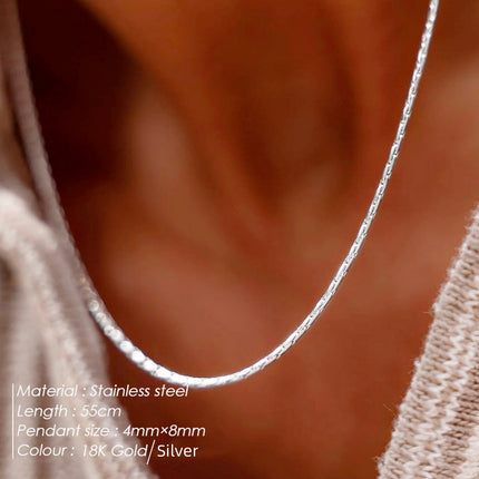 Cross-border foreign trade jewelry in stock wire chain ladies clavicle chain versatile fashion solid round snake necklace