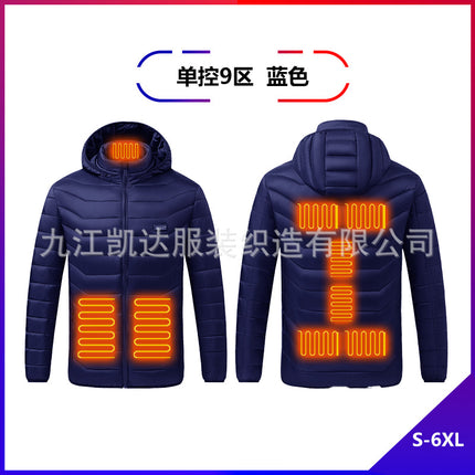 Cross-border heating clothing smart USB charging heating constant temperature warm coat manufacturers in stock heating cotton-padded jacket