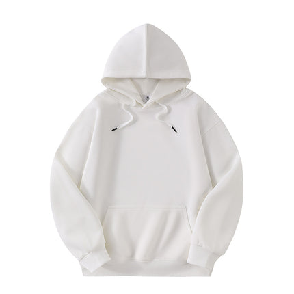 Cross-Border Spot Wholesale Hooded Sweatshirt Solid Color Unisex Loose Drop Shoulder One-Piece Drop Shipping Plus Size Jacket Long Sleeve Inner Layer