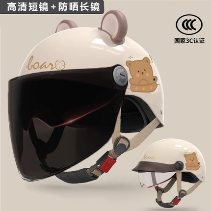 3C certification electric car helmet men's and women's summer safety helmet battery motorcycle sunshade light half helmet
