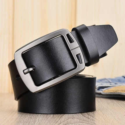 Cross-border men's leather pin buckle belt retro belt fashion casual real cowhide jeans belt manufacturers wholesale
