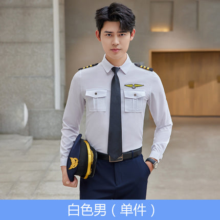 Autumn and winter men's and women's double-breasted suit suit performance clothing Aviation captain uniform property hotel security work clothes men