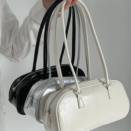 2026 New Style Handbag Korean Version Niche Shoulder Underarm Bag Trendy Fashion Large Capacity Silver Pillow Bag