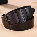 Rotating black buckle black belt / 110cm