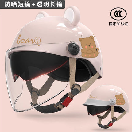 3C certification electric car helmet men's and women's summer safety helmet battery motorcycle sunshade light half helmet
