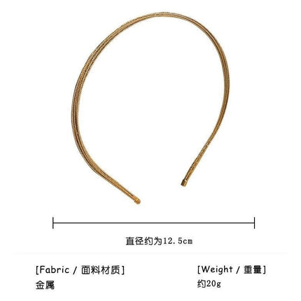 Bright Silk Golden Hair Hoop Four Seasons All-match Simple Thin Headband Out of Mori Series Factory Direct Supply Sweet Face Washing Hair Accessories