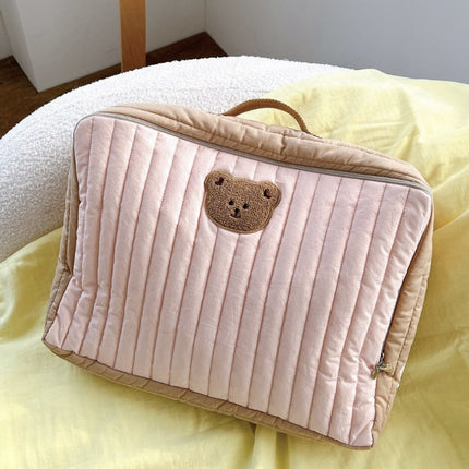 Korean Style Bear Mummy Bag Large Capacity Multi-function Storage Bag Baby Going Out Portable Mother and Baby Bag Portable Luggage Bag