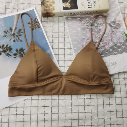 Popular French Sexy Underwear for Women Without Rims, Thin Triangular Cup, Small Breast Push-Up, Glossy Back Bra Wholesale