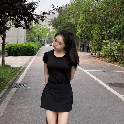 Lulu Original Standard Tech Short-Sleeved 1.0 Breathable Round Neck Women's Slim Sports Top Running Training T-Shirt Yoga Wear