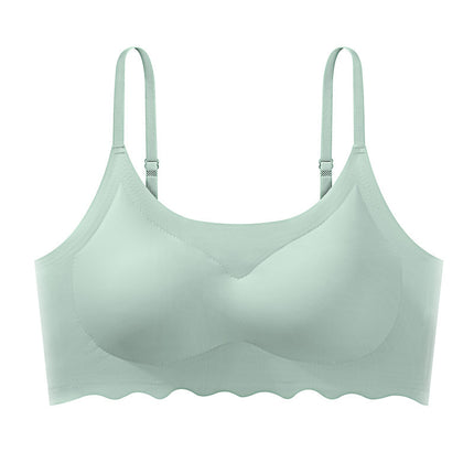 Summer Solid Color Ice Silk Seamless Women's Bra Breathable Beautiful Back Wrap Sports Yoga Sleep Girls Underwear