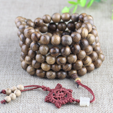 Factory wholesale exquisite Vietnam agarwood bracelet Tiger white sand sink bracelet 108 beads men's and women's jewelry