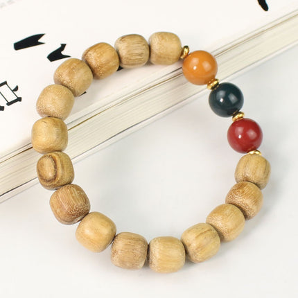 Multi-treasure beads bracelet luminous bamboo bead bracelet women's literary and artistic small fresh jewelry ebony sandalwood green sandalwood rosewood
