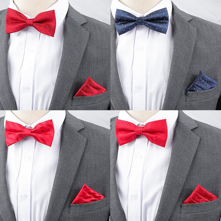 Men's Business Banquet Multicolor Pocket Towel Set Wedding Wedding Bow Best Man Groom Men's Dress Accessories