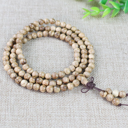 Factory wholesale exquisite Vietnam agarwood bracelet Tiger white sand sink bracelet 108 beads men's and women's jewelry