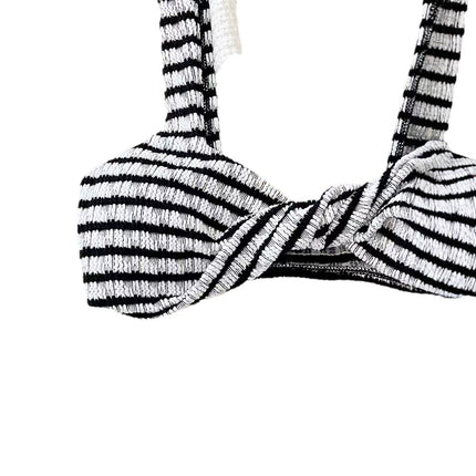 2025 Foreign Trade New Bikini Swimwear Women's Split Wave Cloth Sexy Lace-up Bikini Swimsuit