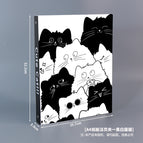 A4 Cardboard Binder-Black and White Cat