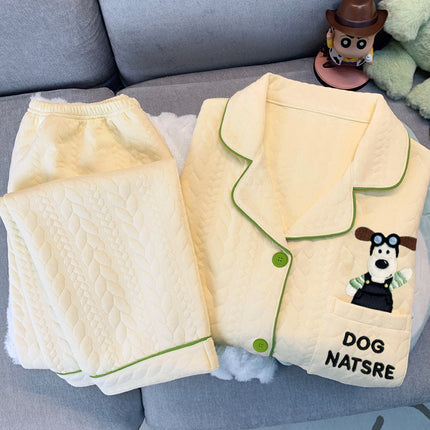 Source Factory (Real Shot) Air Cotton 240g Embroidered Gromi Dog Pajamas Loose Casual Cute Set