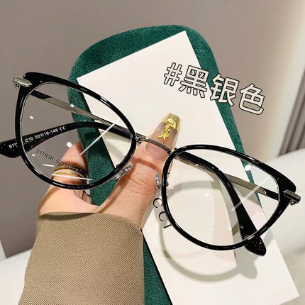 European and American retro cat's eye myopia glasses women's professional can be equipped with power lenses flat lens small frame eye frame