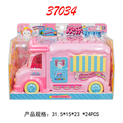 One-word pink rabbit kitchen refrigerator cake dessert shop girl simulation play house toys wholesale mini notebook